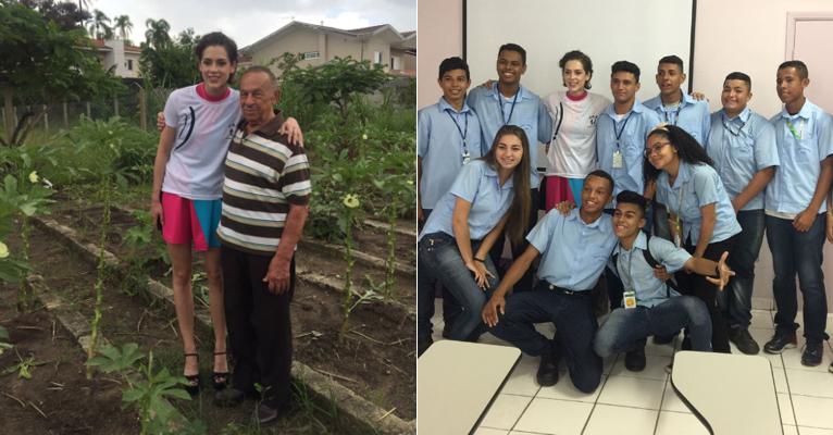 Sophia Abrahão participa de ação do bem ao lado do avô, Geraldo Abrahão