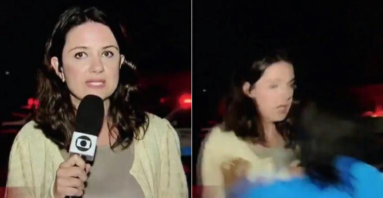 Repórter da GloboNews é derrubada no chão ao vivo durante reportagem; Assista o vídeo!