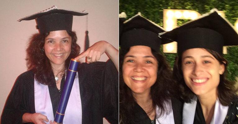 Aos 52 anos, Tereza Seiblitz se forma na faculdade ao lado de Luísa Arraes