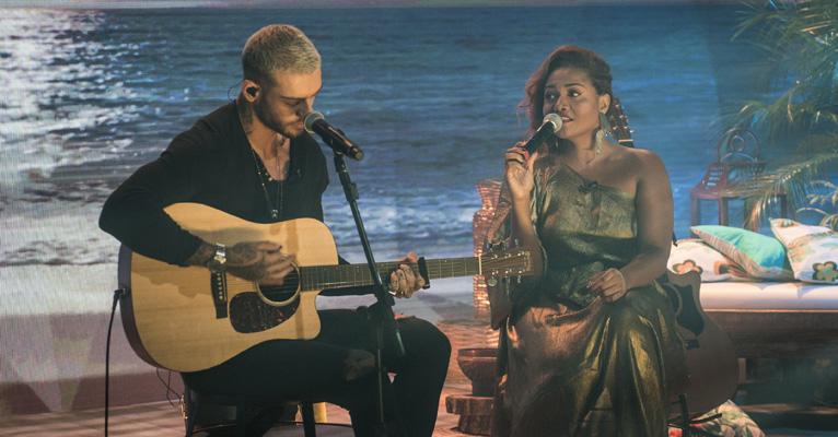 Lucas Lucco e Gaby Amarantos são as estrelas de “luau” no Fantástico