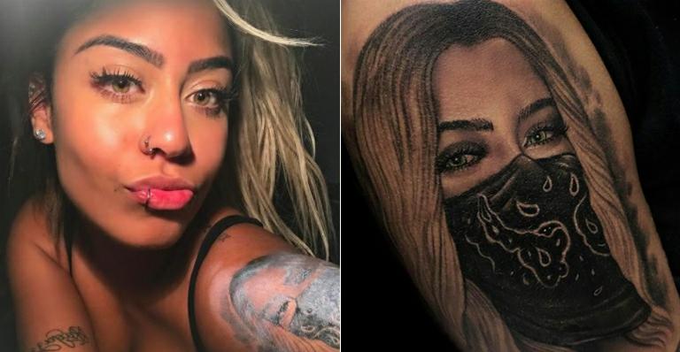 Rafaella Santos, irmã de Neymar, tatua o próprio rosto no braço: “Muito amor próprio”