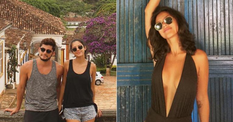 Grávida de 5 meses, Yanna Lavigne posa com Bruno Gissoni e brinca: “Barriga maior que a minha”