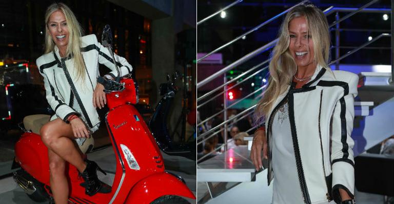 Adriane Galisteu rouba a cena em evento em São Paulo