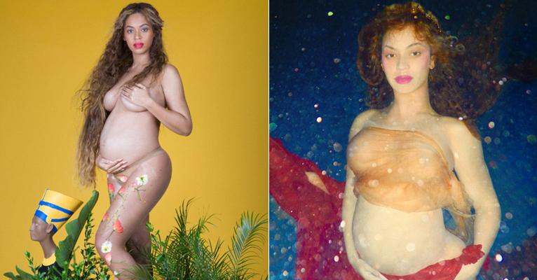 Sem roupa, Beyoncé faz ensaio artístico para divulgar segunda gravidez