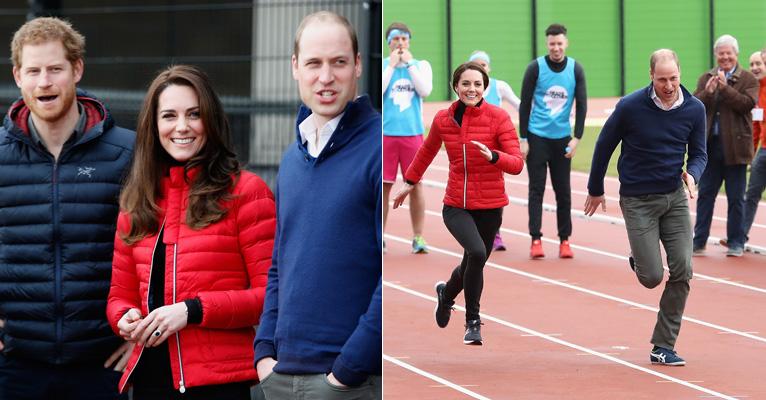 Kate Middleton e os príncipes William e Harry participam de corrida beneficente. Veja quem ganhou!