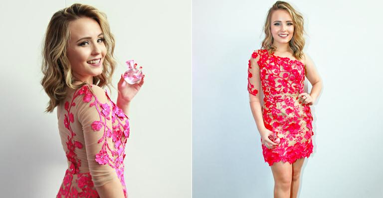 Larissa Manoela surge com look bordado para lançar seu perfume