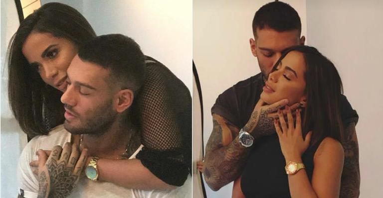 Lucas Lucco e Anitta trocam carinhos durante sessão de fotos