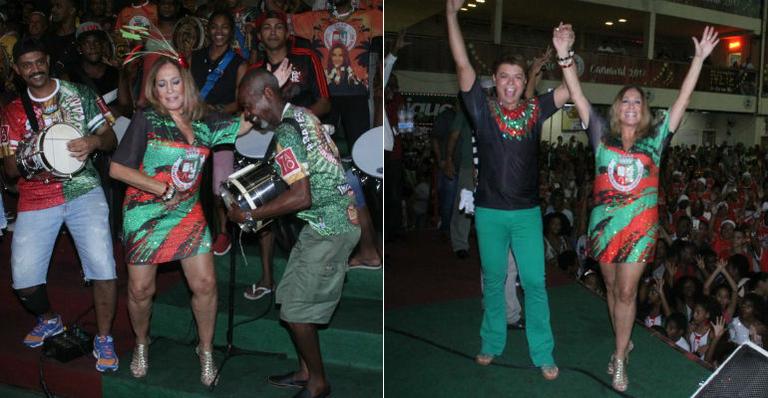 Susana Vieira e David Brazil roubam a cena em ensaio de carnaval