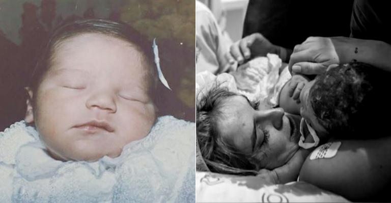 Rafa Brites mostra foto sua de bebê e compara com o filho recém nascido: “O Rocco é minha cara”