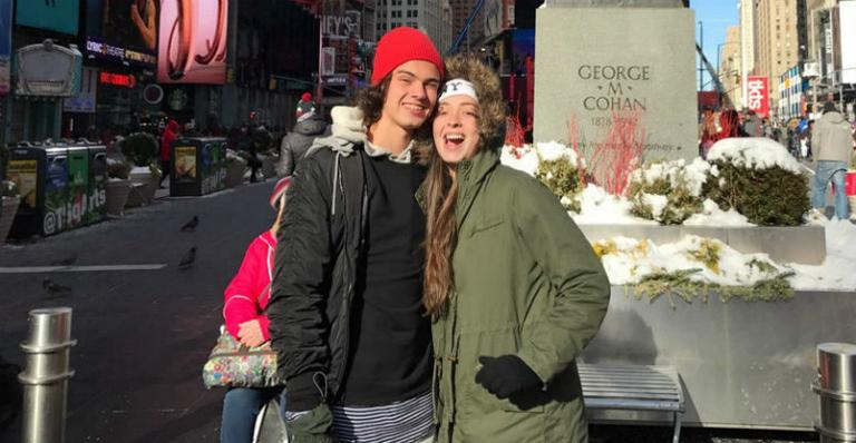 Matheus e Gabriella Lusthosa estão se divertindo nos EUA