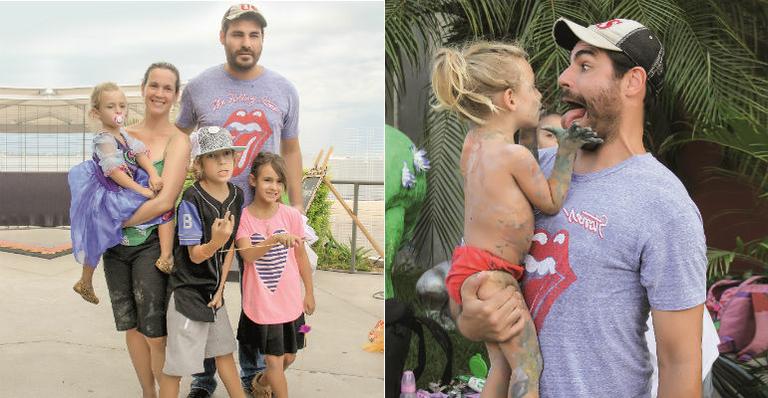 Thiago Lacerda curte relax com a família no Rio