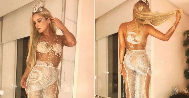 Claudia Leitte brilha com fantasia transparente que representa o signo de câncer em baile de gala