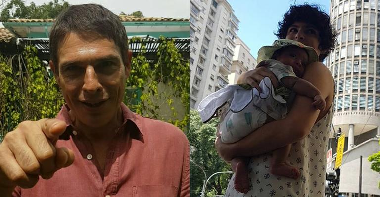 Olivier Anquier registra a filha mais velha dando colo para a irmã recém nascida