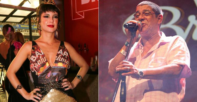 Andreia Horta pula carnaval em festa vip ao som de Zeca Pagodinho