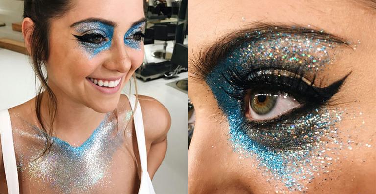 Polliana Aleixo capricha na maquiagem para folia no Rio