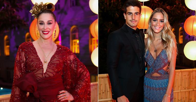 Claudia Raia leva o filho, Enzo, e a nora para o Baile do Copa
