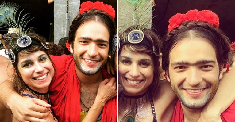 De Frida Kahlo, Humberto Carrão pula Carnaval de rua com a namorada, Chandelly Braz