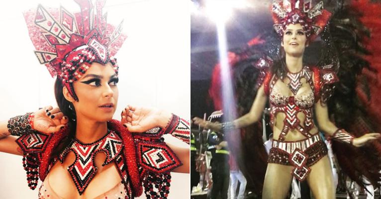 Ela não para! Após folia em Salvador, Thaila Ayala desfila pela Grande Rio e mostra samba no pé