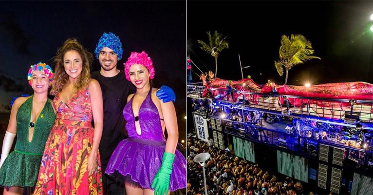 Daniela Mercury se apresenta com cauda de 30 metros em trio elétrico na Bahia