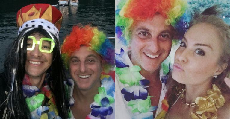 Rodrigo Faro curte carnaval na casa de Angélica e Luciano Huck