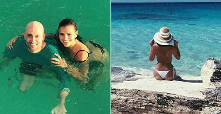 Bruna Marquezine faz topless no mar do Caribe