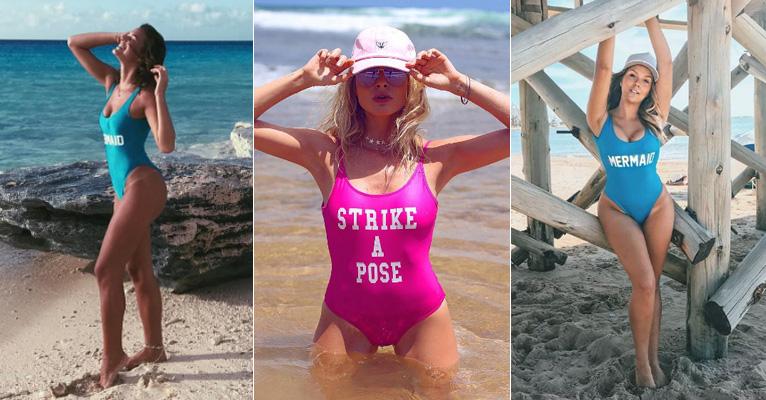 Maiô cavado com palavras estampadas, como o de Bruna Marquezine, vira febre entre as famosas
