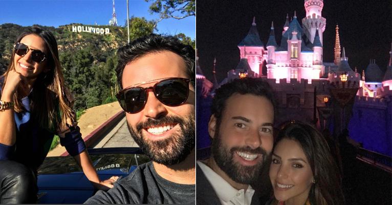 Carol Celico e Eduardo Scarpa fazem viagem romântica pela Califórnia: ” Dom de me fazer sorrir”