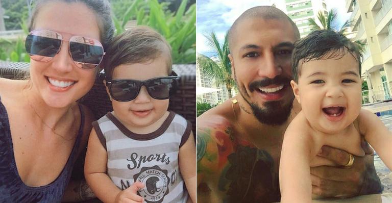 Que fofura! Aline Gotschalg mostra o filho estiloso em dia de piscina