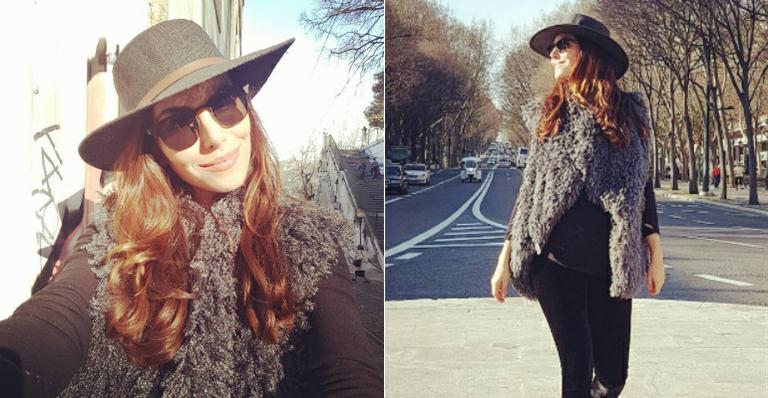 Mel Fronckowiak exibe barriguinha de grávida em Portugal