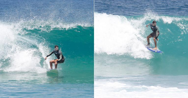 Cauã Reymond mostra seu talento como surfista e “pega” onda incrível; confira