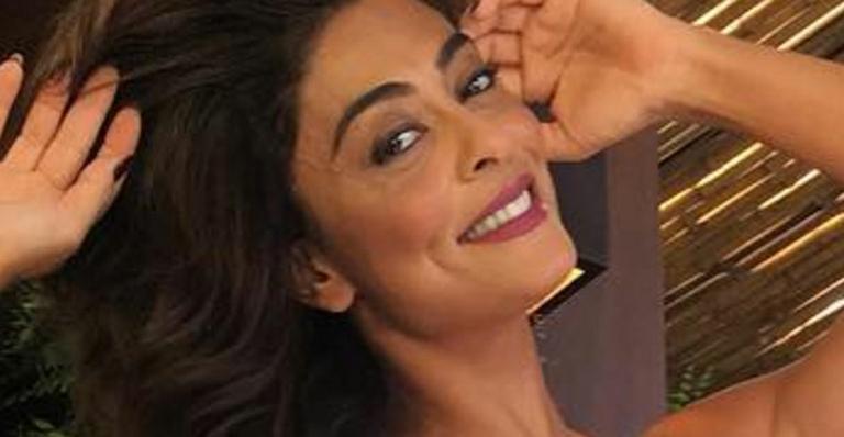 Espetáculo! Juliana Paes posa de maiô e exibe braços e pernas definidas: ‘Sensualizando’