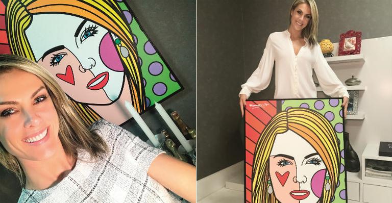 Ana Hickmann vira arte nas mãos de Romero Britto