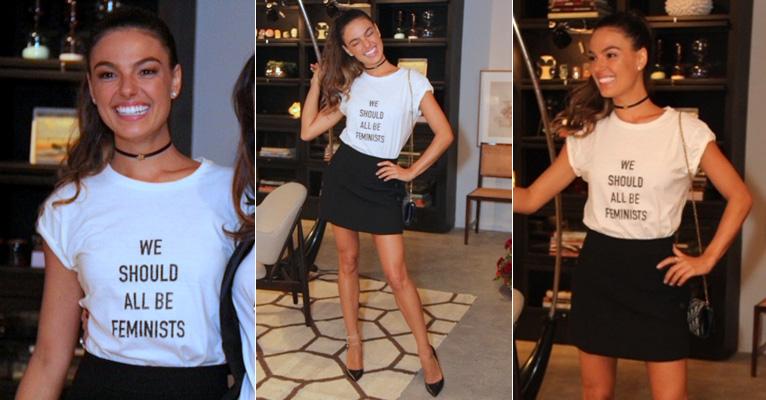 Isis Valverde usa camiseta básica de R$2,2mil em lançamento da nova novela