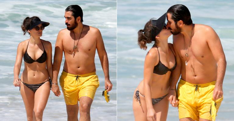 Bianca Bin curte dia na praia com o marido, Pedro Brandão