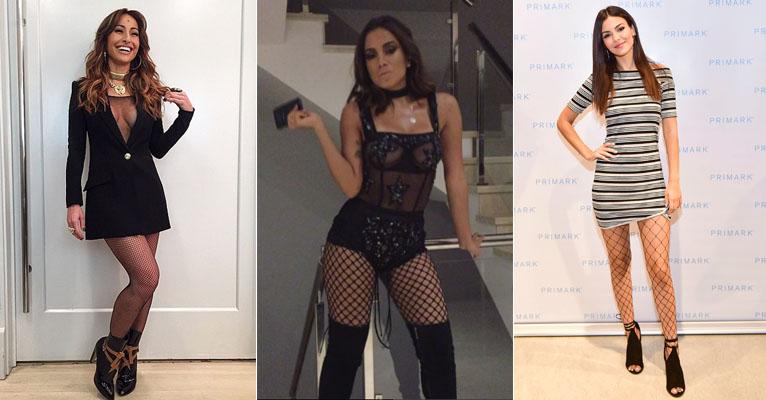 Meia arrastão conquista famosas como Anitta e Sabrina Sato e combina com looks do dia a dia