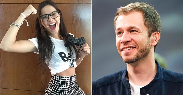 Com visual nerd, Emilly Araújo faz homenagem a Tiago Leifert