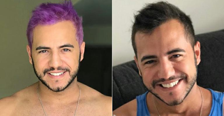 Lembra dele? Matheus Lisboa muda radicalmente o visual e surge com o cabelo roxo