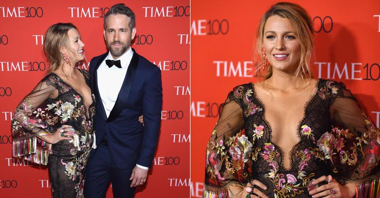 Blake Lively investe em decote profundo em evento de gala ao lado de Ryan Reynolds