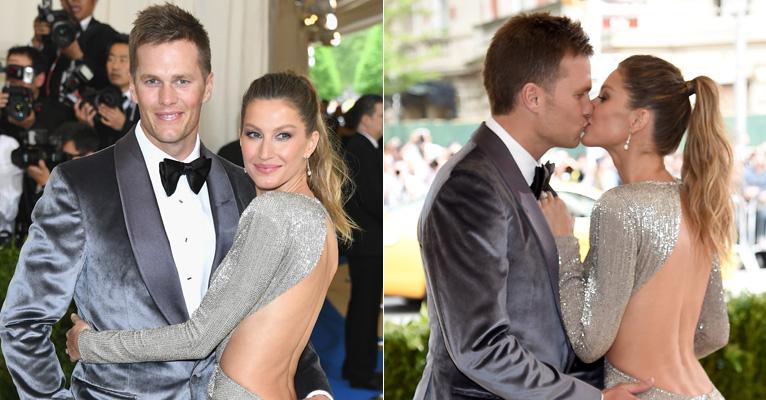 Com vestido sexy, Gisele Bündchen troca beijos apaixonados com Tom Brady no Met Gala