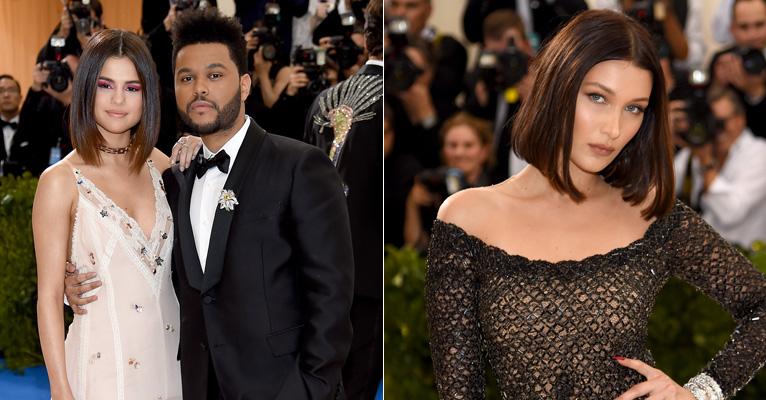 Com a ex, Bella Hadid, no mesmo evento, The Weeknd troca carinhos com a amada, Selena Gomez