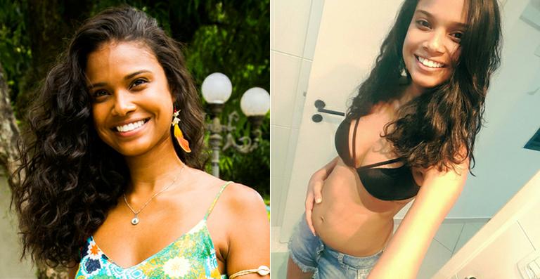 Grávida, Aline Dias mostra foto de sua barriguinha