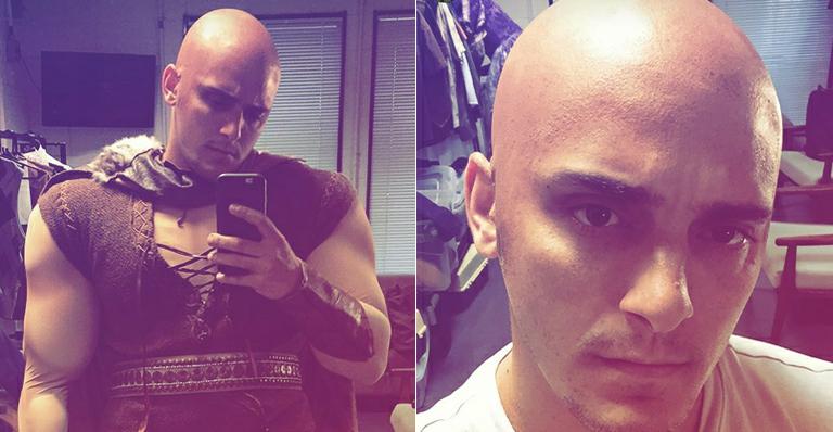 Bruno Gissoni surge careca no humorístico ‘Os Trapalhões’