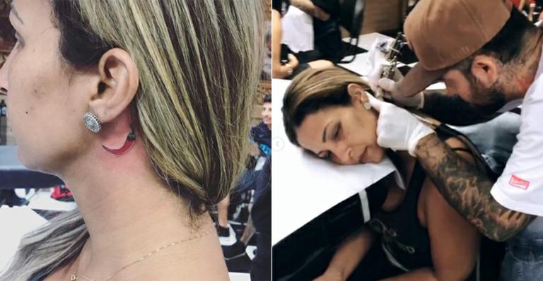 Valesca faz tatuagem de pimenta em homenagem a música