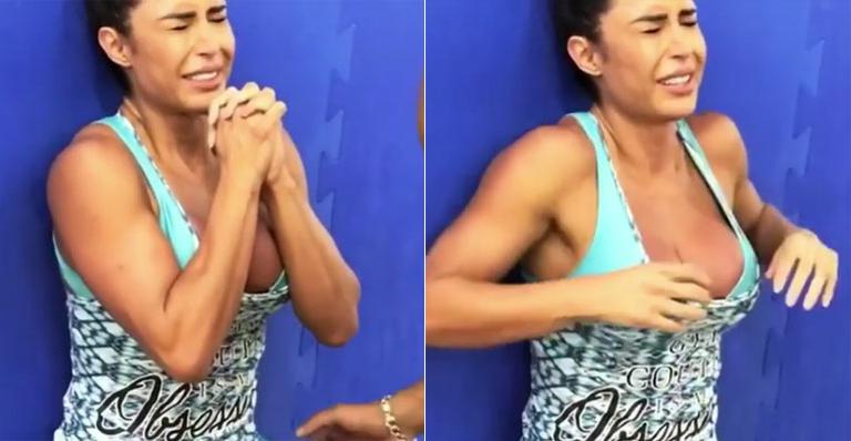Não tá fácil: Gracyanne Barbosa chora durante exercício pesado na academia
