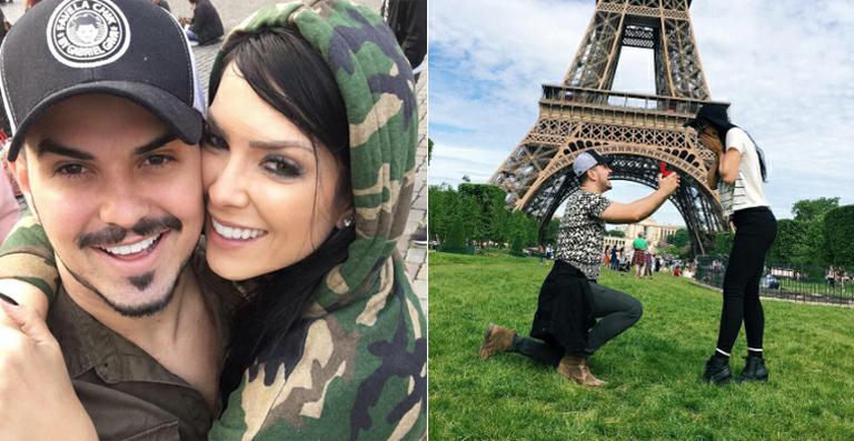 Ex-Miss Débora Lyra fica noiva de Gabriel Gava em Paris