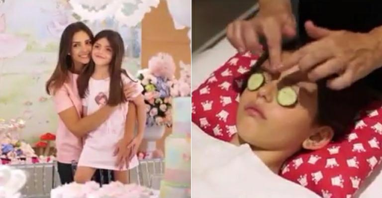Carol Celico mostra detalhes da festa de 6 anos da filha com direito a jantar de princesa e SPA relaxante