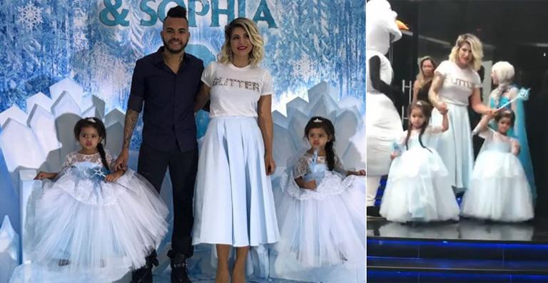 Dani Souza mostra vídeo da festa de aniversário das filhas gêmeas