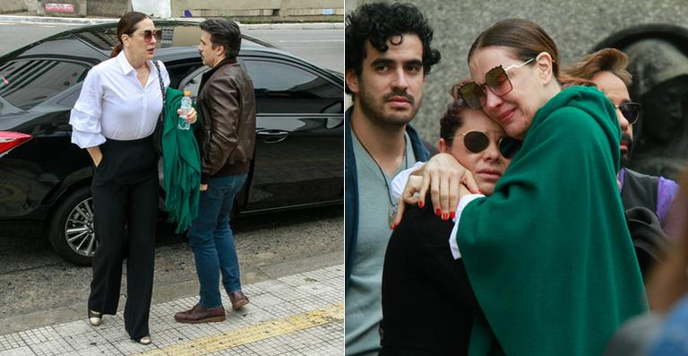 Claudia Raia vai ao velório do ator Marcos Tumura