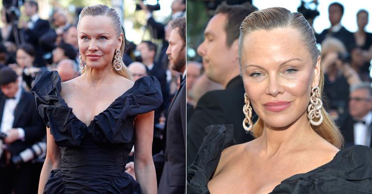 Pamela Anderson aparece irreconhecível em Cannes