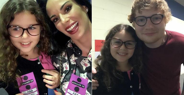 Filha de Ana Furtado tieta Ed Sheeran no Rio de Janeiro